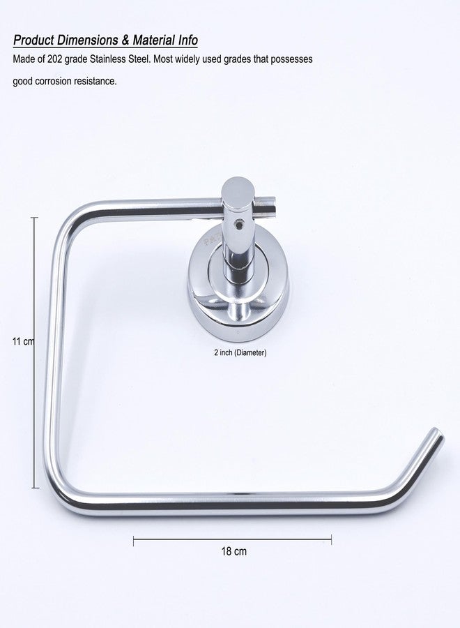 Pathavi Stainless Steel Wall-Mounted Toilet Paper Holder - Rustproof Tissue Roll Hanger with Swivel Arm, Durable, Rust Proof (C-Shape, Chrome Finish, Pack of 1) - Image 4